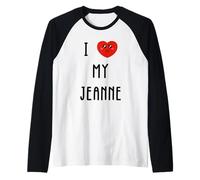 Amo A Jeanne Nombre Gracioso Camiseta Manga Raglan