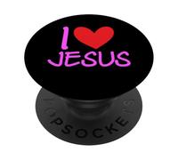 Amo a Jesucristo Nombre Hombres Guy BFF Corazón Dios Biblia Bendita PopSockets PopGrip Adhesivo