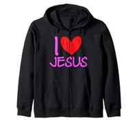Amo a Jesucristo Nombre Hombres Guy BFF Corazón Dios Biblia Bendita Sudadera con Capucha