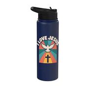 Amo a Jesús, Dove Cross, Christian Faith Stainless Steel Insulated Water Bottle