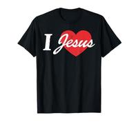 Amo a Jesús Fe Cristiana Adoración Bautismo Iglesia Religión Camiseta