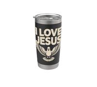 Amo a Jesús Paloma de fe espiritual Vaso térmico de acero inoxidable de doble pared