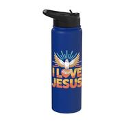 Amo a Jesús Paloma pacífica Fe cristiana Stainless Steel Insulated Water Bottle