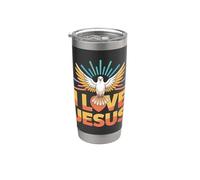 Amo a Jesús Paloma pacífica Fe cristiana Vaso térmico de acero inoxidable de doble pared