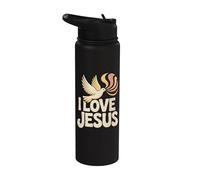 Amo a Jesús Paloma Religión Fe Espiritual Stainless Steel Insulated Water Bottle