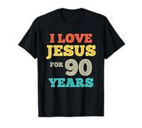 Amo a Jesús para 90 años, Vintage, Feliz 90 cumpleaños Camiseta