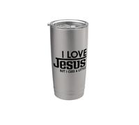 Amo a Jesús, pero a veces me callo un poco Vaso térmico de acero inoxidable de doble pared