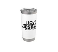 Amo a Jesús, pero a veces me callo un poco Vaso térmico de acero inoxidable de doble pared