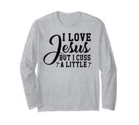 Amo a Jesús Pero yo Cristo Dios Cristiano Cruzar Hombres y Mujeres Manga Larga