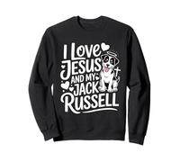 Amo a Jesús y a mi amante de las mascotas cristianas Jack Russell Sudadera