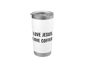 Amo a Jesús Y Café Cristiano Vaso térmico de acero inoxidable de doble pared