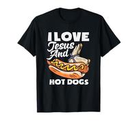 Amo a Jesús y Hot Dogs Hot Dog Lover Camiseta