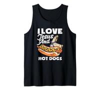 Amo a Jesús y Hot Dogs Hot Dog Lover Camiseta sin Mangas