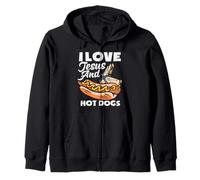 Amo a Jesús y Hot Dogs Hot Dog Lover Sudadera con Capucha