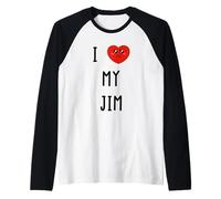 Amo A Jim Nombre Gracioso Camiseta Manga Raglan