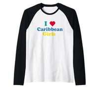 Amo a Las Bellas Mujeres del Caribe Camiseta Manga Raglan
