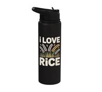 Amo a los amantes de las plantas de los agricultores de arroz Stainless Steel Insulated Water Bottle