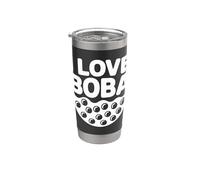 Amo a los amantes del té de burbujas Boba Vaso térmico de acero inoxidable de doble pared
