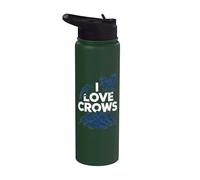 Amo a los cuervos entusiasta observador de aves Stainless Steel Insulated Water Bottle