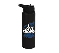 Amo a los cuervos entusiasta observador de aves Stainless Steel Insulated Water Bottle