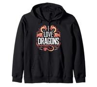 Amo a los dragones feroces criaturas míticas Sudadera con Capucha