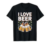 Amo a los entusiastas de la Cerveza Brew Passion Camiseta gráfica económica, Hombre, Negro, L