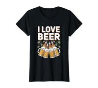 Amo a los entusiastas de la Cerveza Brew Passion Camiseta gráfica económica, Mujer, Negro, L
