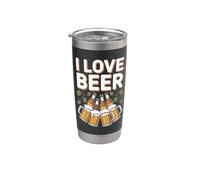 Amo a los entusiastas de la cerveza Brew Passion Vaso térmico de acero inoxidable de doble pared