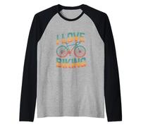 Amo a los entusiastas del Ciclismo Vida en Bicicleta Camiseta Manga Raglan