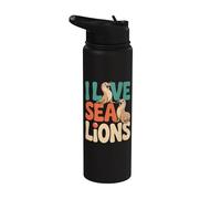 Amo a los fans de Sea Lions Marine Life Stainless Steel Insulated Water Bottle