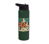 Amo a los fans de Sea Lions Marine Life Stainless Steel Insulated Water Bottle