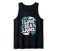 Amo a los Leones Marinos de Animales del océano Marino Camiseta sin Mangas