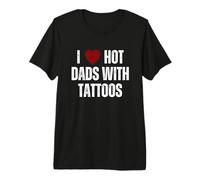 Amo a los papás Calientes con Tatuajes Divertidos Corazones Rojos Camiseta Premium