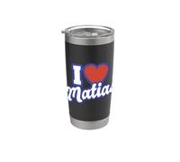 Amo a Matías Vaso térmico de acero inoxidable de doble pared