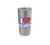 Amo a Matías Vaso térmico de acero inoxidable de doble pared