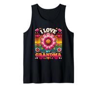 Amo a mi Abuela, niño, niña, Flor Retro, Abuela, niños Camiseta sin Mangas