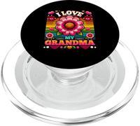 Amo a mi Abuela, niño, niña, Flor Retro, Abuela, niños PopSockets PopGrip para MagSafe