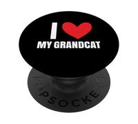 Amo a mi Abuelo, Divertida Mascota, Abuela, Abuelo, Gato, papá, Amor PopSockets PopGrip Adhesivo