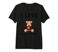 Amo a mi Airedale Terrier - Lindo Amante de los Perros de Dibujos Animados Camiseta Premium