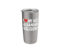 Amo a mi ardiente novia albanesa - Albania con el corazón afligido Vaso térmico de acero inoxidable de doble pared