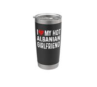 Amo a mi ardiente novia albanesa - Albania con el corazón afligido Vaso térmico de acero inoxidable de doble pared