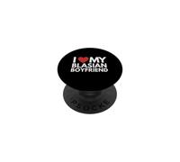 Amo a mi Blasian Novio Negro Orgullo Asiático Parejas Herencia PopSockets PopGrip Adhesivo