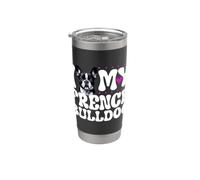 Amo a mi Bulldog Francés Vaso térmico de acero inoxidable de doble pared