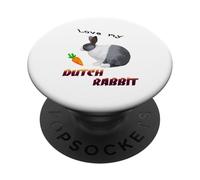 Amo a mi Conejo holandés para dueños de Conejos holandeses PopSockets PopGrip Adhesivo