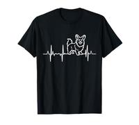 Amo a mi Corgi Cardiograma de latidos del corazón Camiseta