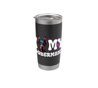 Amo a mi Doberman Vaso térmico de acero inoxidable de doble pared
