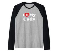 Amo a mi dueño de Perros Cody Amante de Perros Camiseta Manga Raglan