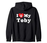 Amo a mi dueño de Perros Toby Amante de los Perros Sudadera con Capucha