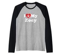 Amo a mi dueño de Perros Zoey Amante de los Perros Camiseta Manga Raglan
