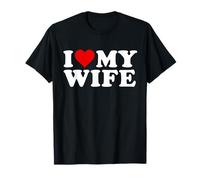 Amo a mi esposa Aniversario de matrimonio Casado I Heart My Wife Camiseta